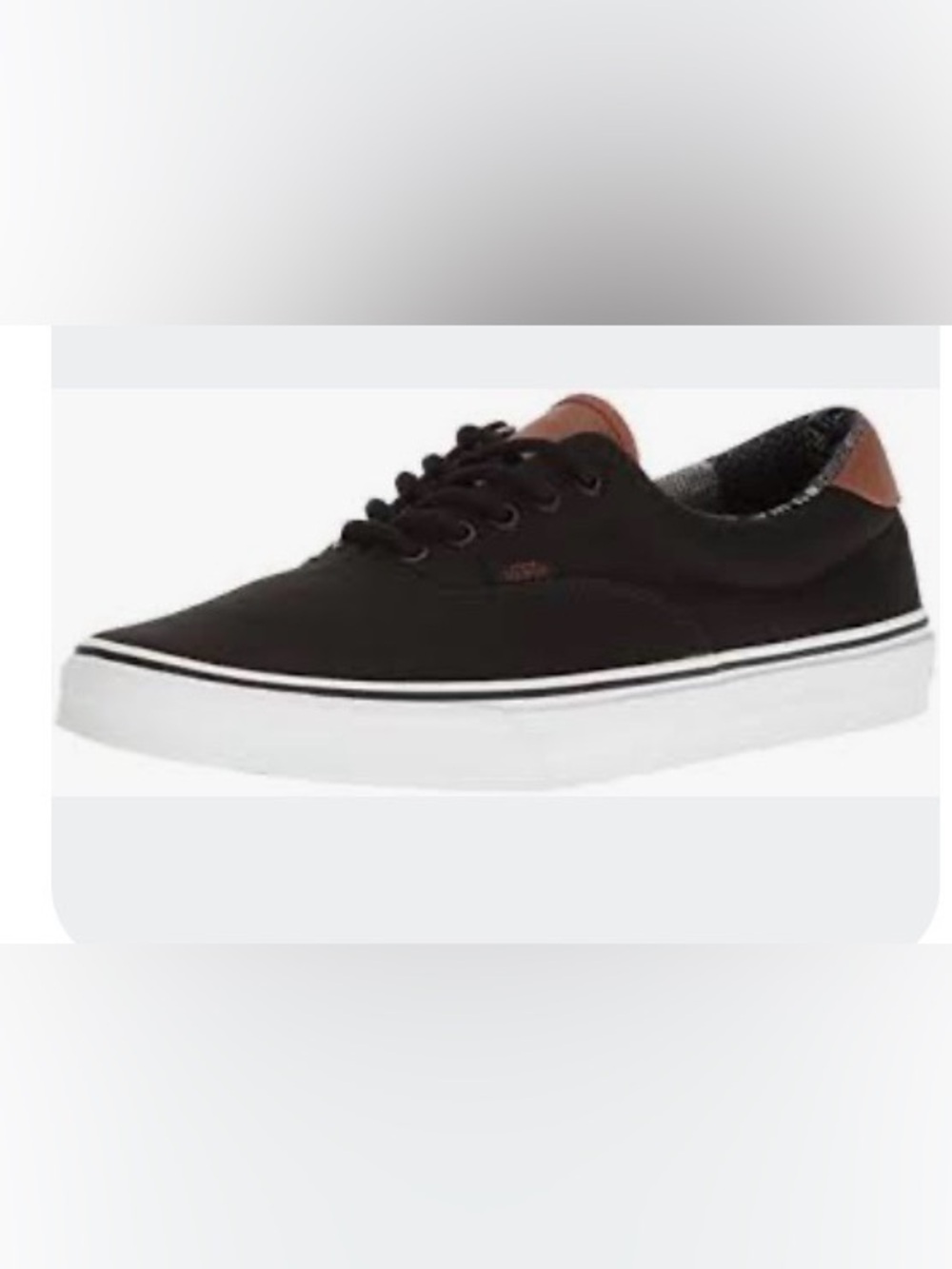 Black Canvas Low-Top Sneaker with White Sole - Mens 11.5